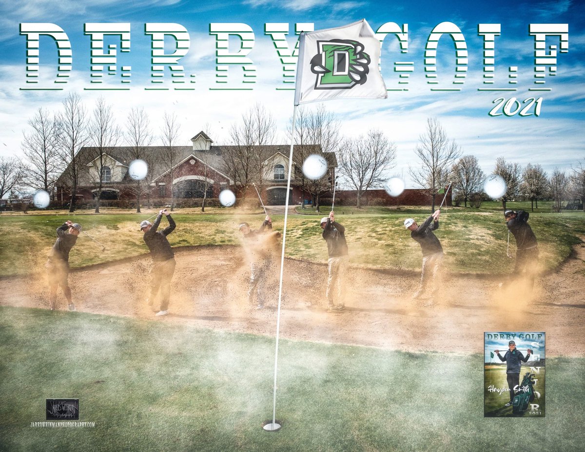 Weinman_photos's tweet photo. Derby Varsity Golf! And Hayden Smith’s Senior Banner.  #derbygolf #goderby #greenismagic #fujixsports #fujixphotographer #graphicdesign #jaredweinmanphotography  #fujixseries #godox #ad200 #eVolv200 https://t.co/WvY92CU9Vw