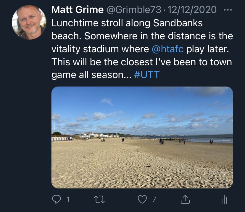 I need to apologise for visiting the local beach yesterday (1st picture) to all <a href="/htafc/">Huddersfield Town</a> fans... time before I went on a match day was the Bournemouth game (2nd picture). Staying away from sand on Saturday! <a href="/StevenChicken/">Steven Chicken</a>