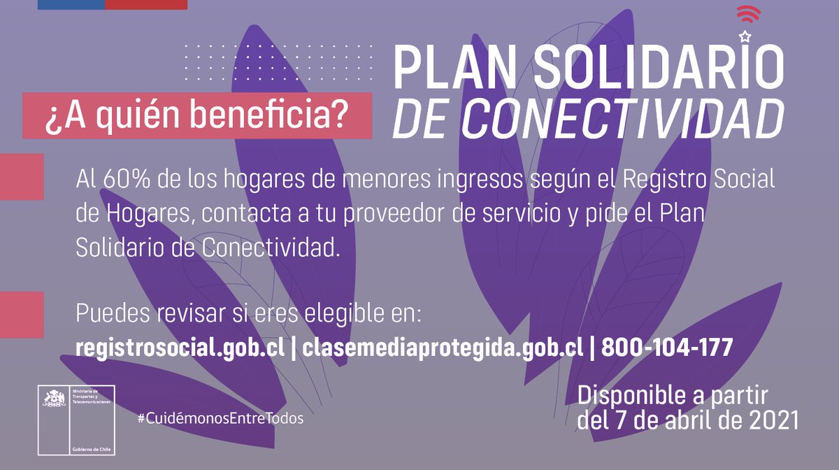 MTTCoquimbo's tweet image. La pandemia ha demostrado que las telecomunicaciones son fundamentales, por eso hoy tenemos buenas noticias 👏. Se reactivó el #PlanSolidarioDeConectividad para aquellas personas que estén dentro del 60% de los hogares con menos ingresos.
Más info acá ➡️ subtel.gob.cl/mtt-y-empresas…