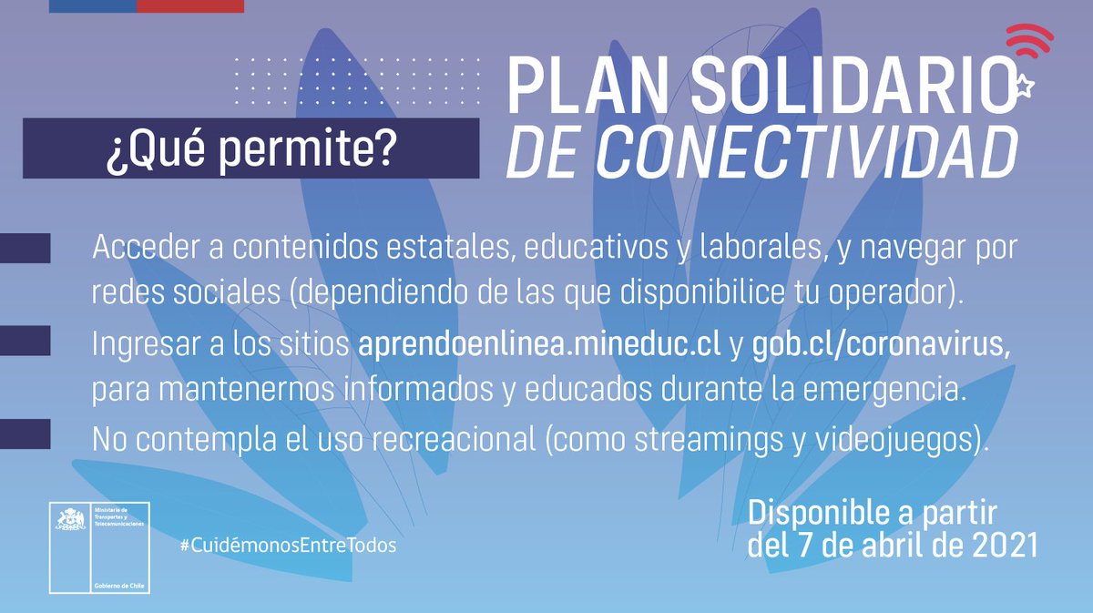 MTTCoquimbo's tweet image. La pandemia ha demostrado que las telecomunicaciones son fundamentales, por eso hoy tenemos buenas noticias 👏. Se reactivó el #PlanSolidarioDeConectividad para aquellas personas que estén dentro del 60% de los hogares con menos ingresos.
Más info acá ➡️ subtel.gob.cl/mtt-y-empresas…
