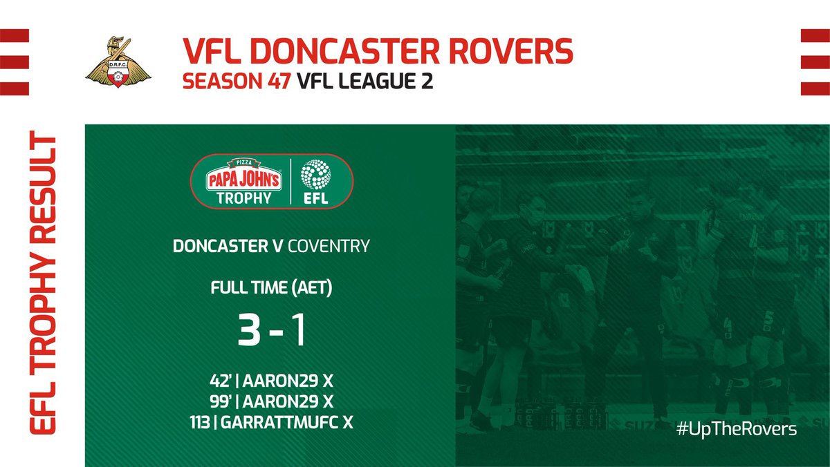 Scrappy performance, but the main thing is we are through to the next round🏆 2 moments of brilliance from Aaron for his goals🪄 and another from Garratt late on🔴⚪️ #UpTheRovers <a href="/TheVFL_/">VFL</a> @VFL_EFLNEWS