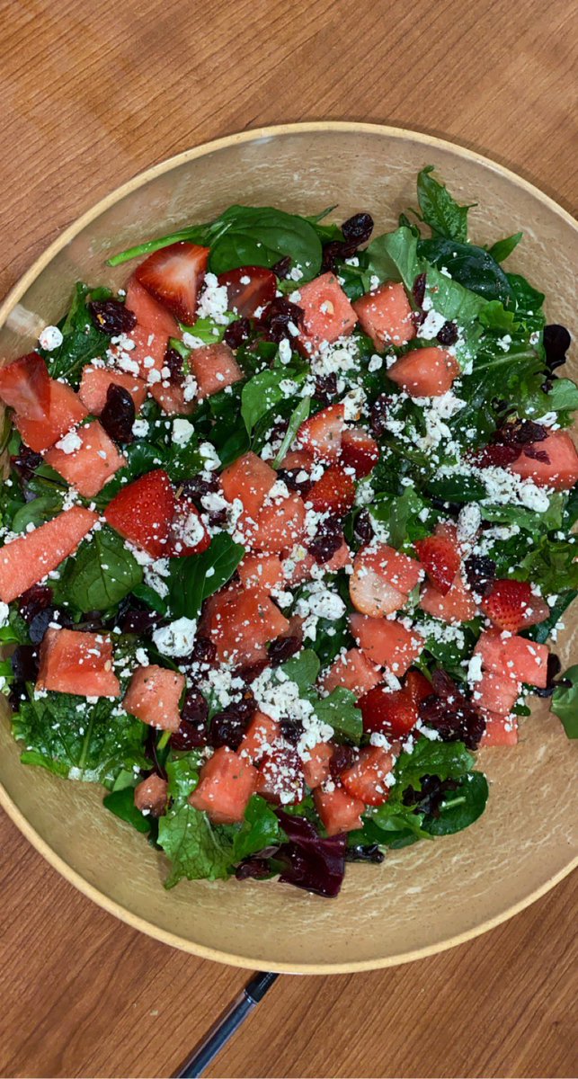 Helping_health's tweet photo. Watermelon salad! Filling and yummy #HealthyEating https://t.co/AoP7gT6Yta