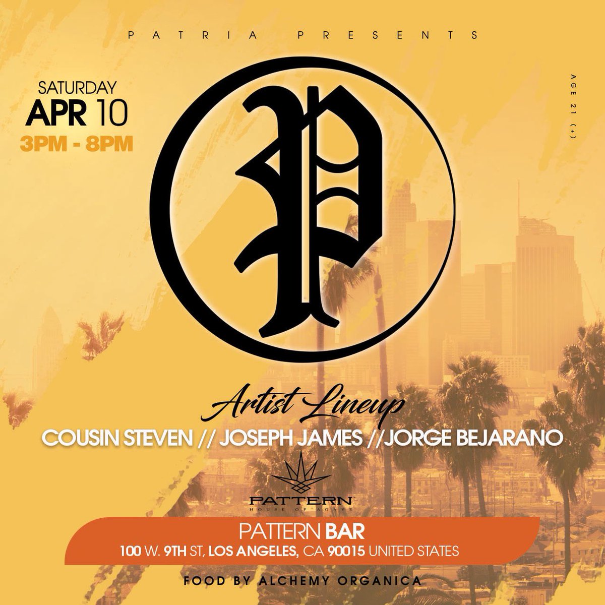 Este sabado regresamos al Pattern Bar!!! De nuevo a la fiesta, nos vemos! Patria UG en el dia y nuestros amigos <a href="/Madhousedjsla/">MadHouse Promotions Co.</a> toman la noche! La fiesta empiesa a las 3pm!#patriaundgrnd #madhousedjsLA  #losangeles