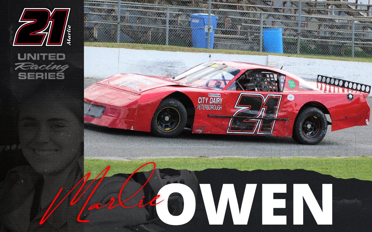 United Super Stock Registration: 

Car Number: 21
Driver: Marlie Owen
Sponsors: Courtice Septic, Peterborough City Dairy, R. Brooking Tree Service

United Super Stock career stats: 0 Starts in Series