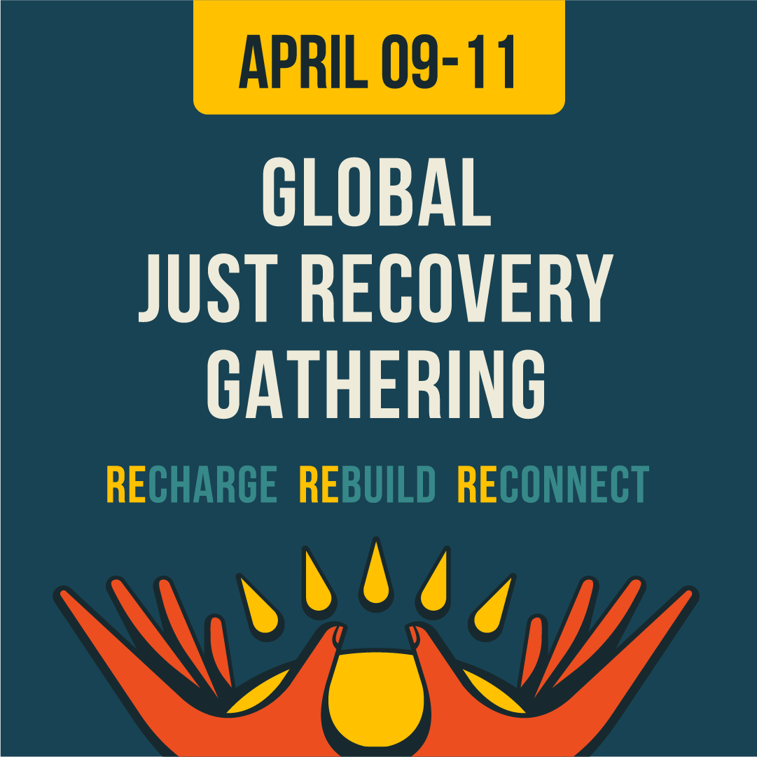 Greenpeace's tweet image. This 9-11 April, join an incredible opportunity for people around the world to collectively reimagine our future #JustRecovery

Sign up for the Global Just Recovery Gathering today &amp;gt;&amp;gt; act.gp/3fMM7Us