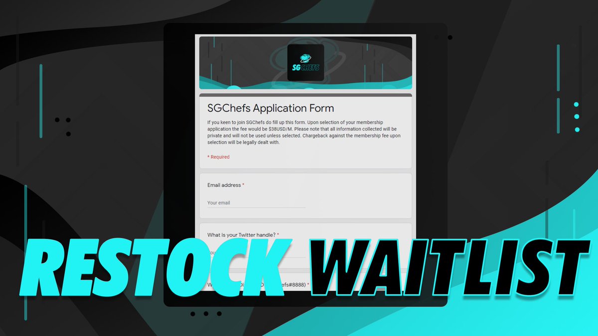 sgchefs's tweet image. 🚨SGChefs Application Form is LIVE!🚨

Interested in joining SGChefs? Please visit the link below and fill out our application form. If you are selected, you will be contacted via DM’s📬

Apply here ➡️ forms.gle/LD56BMJE74d6sr…

Random RT = free weekly key🔑