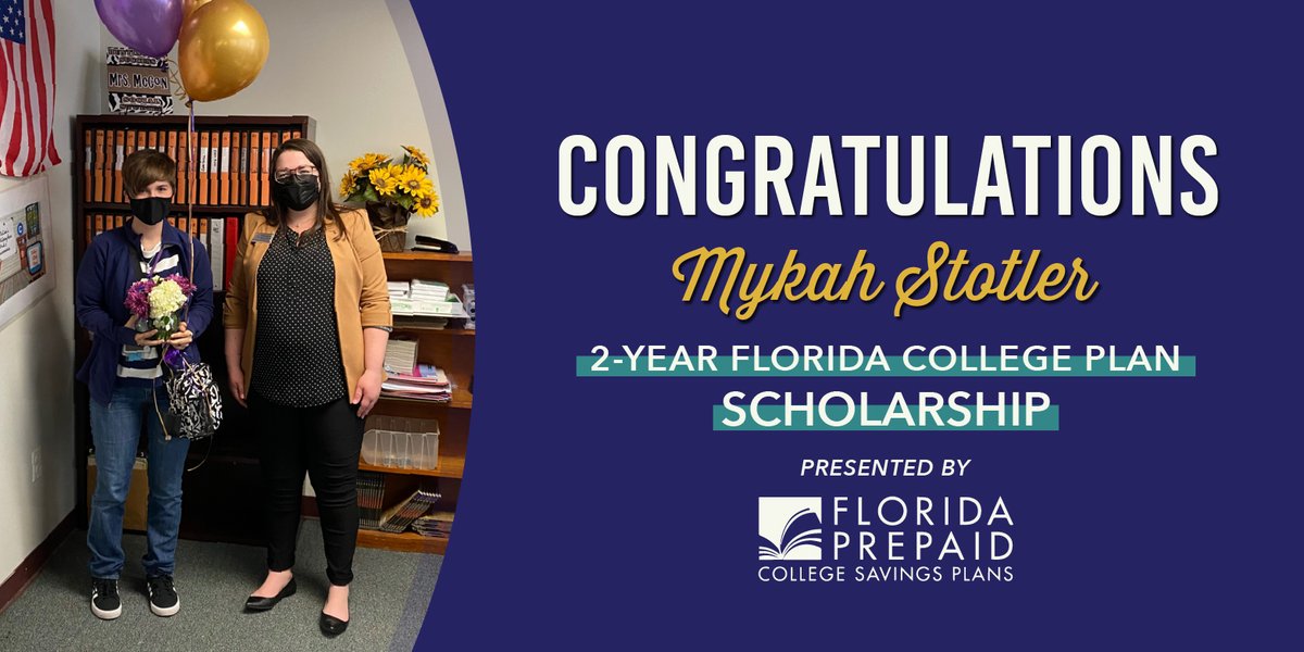 Today, <a href="/FloridaPrepaid/">Florida Prepaid</a>, presenting sponsor of the #FL Teacher of the Year program, provided <a href="/2021FloridaToy/">Krista Stanley</a> Krista Stanley w/ a 2yr FL College Plan Scholarship to award to a student of her choice.

Congratulations to Mykah Stotler, a freshman at Okeechobee Freshman Campus!