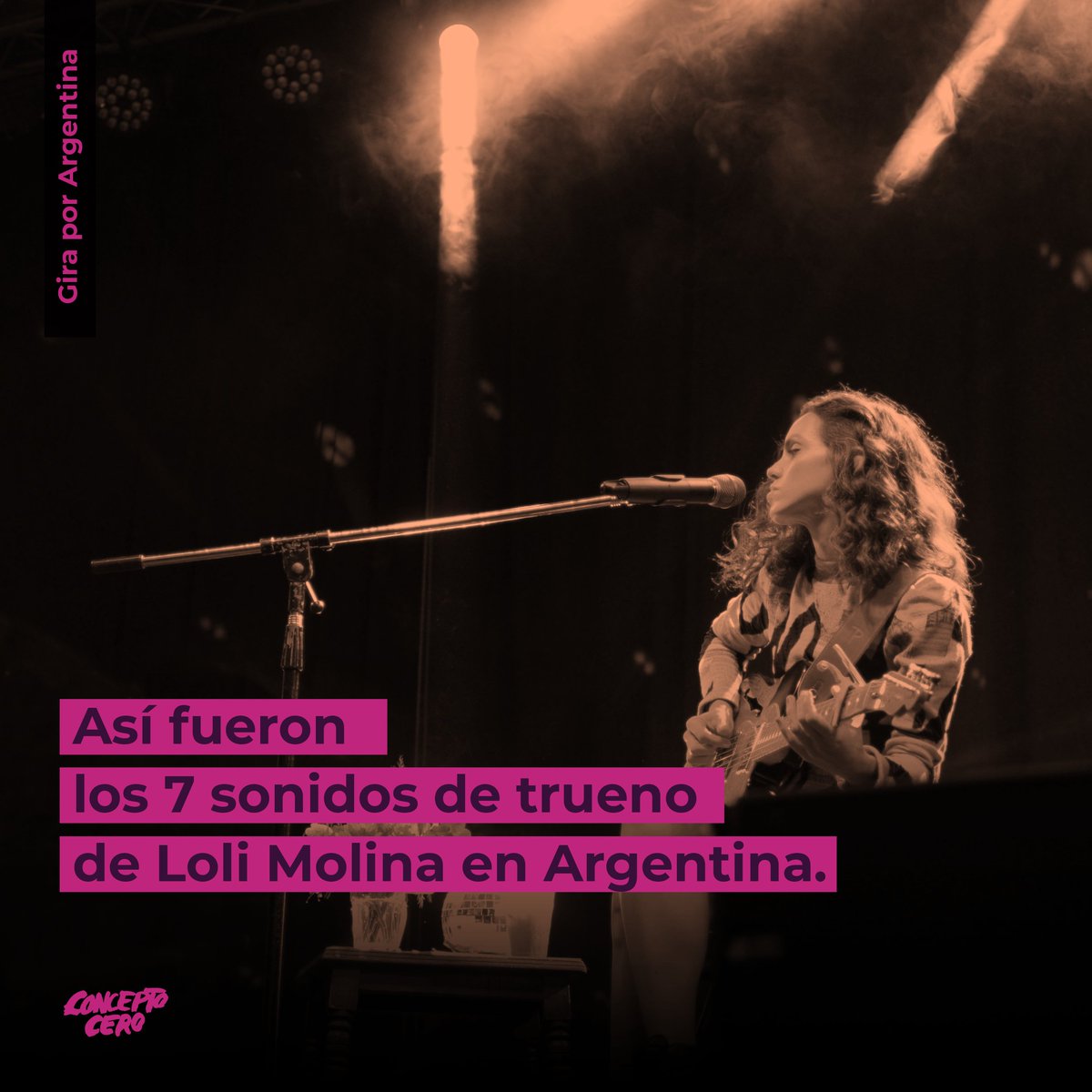 Concepto0's tweet photo. El sonido de trueno se escuchó en 7 ocasiones, todas especiales. La Plata, Rosario, Santa Fe, Córdoba y Buenos Aires recibieron con los brazos abiertos a @lolimolinamusic y le dieron refugio a sus canciones. https://t.co/DwF180CTy7