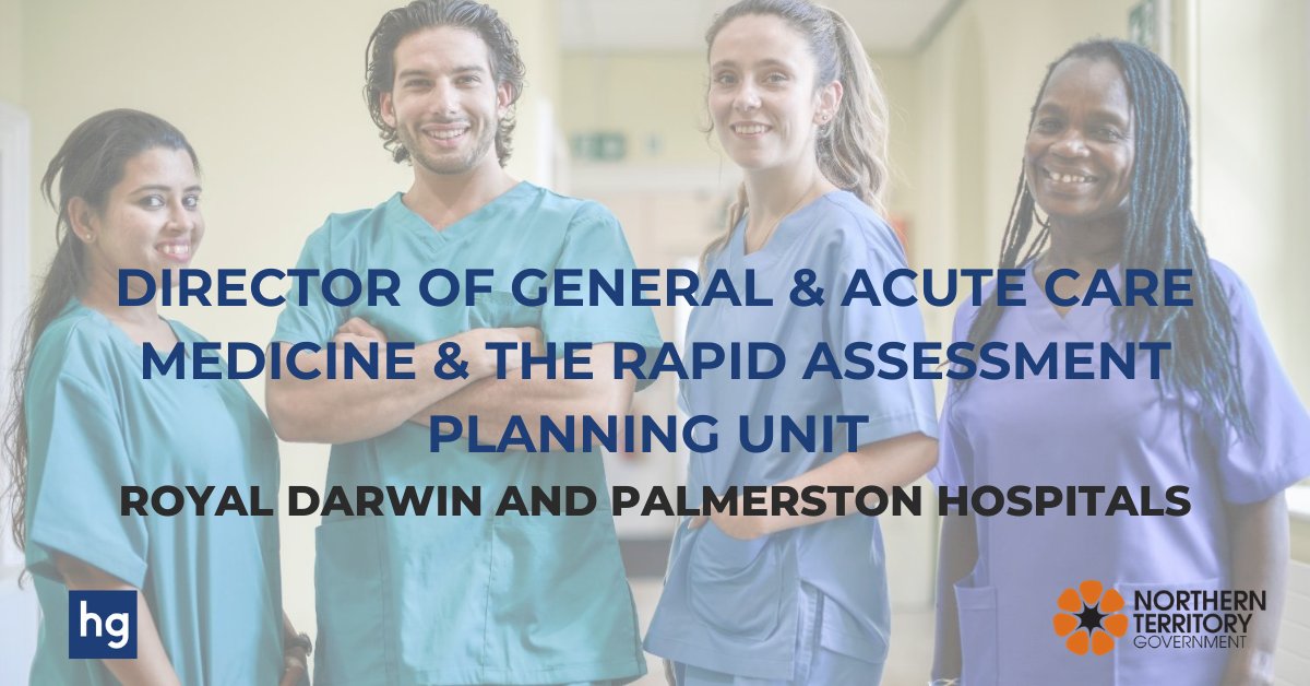 Hardy_Group's tweet photo. HG is delighted to be partnering with The Royal Darwin and Palmerston Hospitals (RDPH) to recruit their Director of General &amp; Acute Care Medicine &amp; the Rapid Assessment Planning Unit. Find out more about the role here: https://t.co/3ilMSuL5nj

#HGjobs #northernterritory #NTHealth https://t.co/MHjrn4neY4