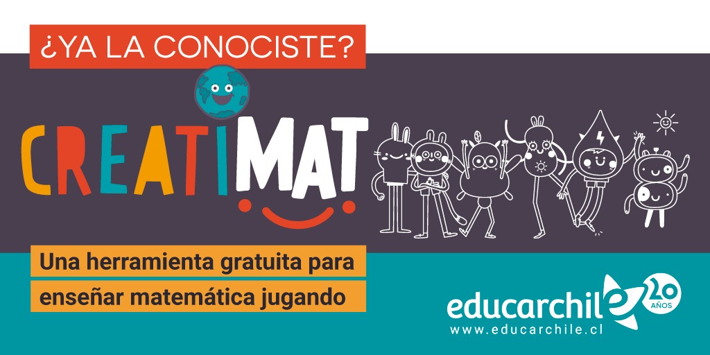 educarchile's tweet photo. Desarrollamos #Creatimat para acompañarte en la enseñanza de matemática. Pensado originalmente para el aula, sus actividades pueden ser adaptadas a métodos híbridos de aprendizaje y también a clases a distancia ¿Tú cómo lo usarías? https://t.co/jORfZ1Evnk