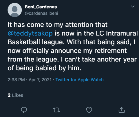 AirBallers2's tweet photo. It's ok @cardenas_beni we understand. https://t.co/Dk8kCTU4mV