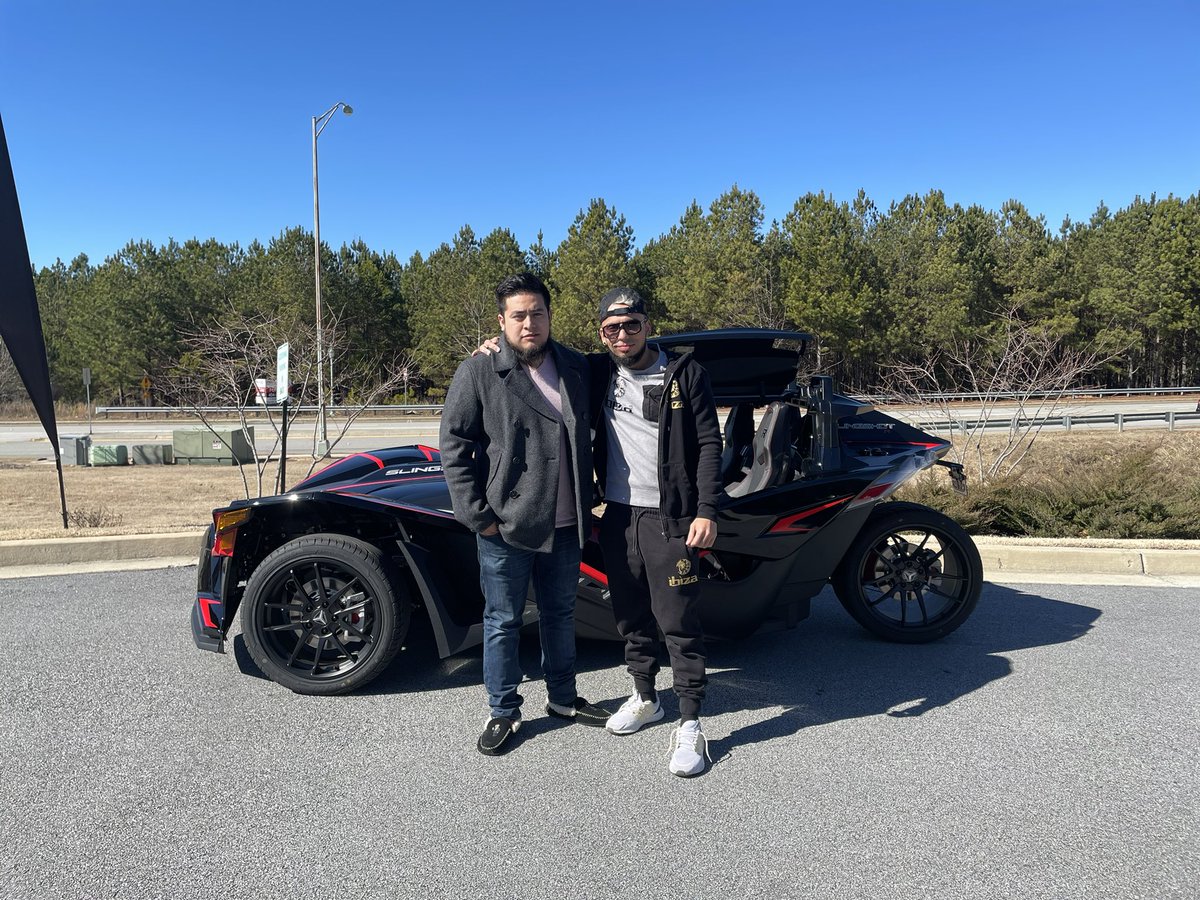 Oscar and Nafeel will be three wheeling through spring in their 2020 Slingshot R. Congratulations and thanks for coming to Mall of Georgia Indian Motorcycle. #mallofgeorgiaindianmotorcycle #mallofgaindianmotorcycle #mogim #polarisslingshot