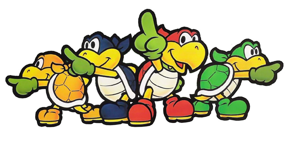 Artwork of the Koopa Bros, from 'Paper Mario' on the Nintendo 64....