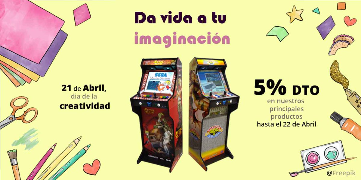 Durante esta semana celebramos en TALENTEC el día de la creatividad🎉 ¡Da rienda suelta a tu imaginación💡 con descuentos en nuestros principales productos, hasta el 22 de Abril! 🕹👾