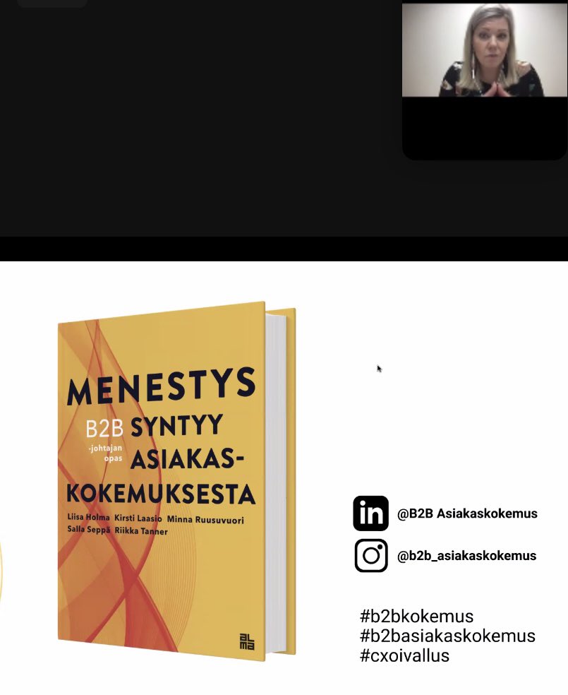 Katarina Helander (@_helander) on Twitter photo Upeat kirjajulkkarit aamulla todellisten asiantuntijoiden kanssa 🔥💎 Kuten webinaarissa jo kommentoin: ”Voi kun tämä viisikko saisi vahvistaa kansalaiskokemusta ja johtaa maan hallitusta 😉” #b2bkokemus #b2basiakaskokemus #cxoivallus <a href="/AlmaMedia_FI/">Alma Media</a> <a href="/MinnaRuusuvuori/">Minna Ruusuvuori</a> Upeat kirjajulkkarit aamulla todellisten asiantuntijoiden kanssa 🔥💎 Kuten webinaarissa jo kommentoin: ”Voi kun tämä viisikko saisi vahvistaa kansalaiskokemusta ja johtaa maan hallitusta 😉” #b2bkokemus #b2basiakaskokemus #cxoivallus <a href="/AlmaMedia_FI/">Alma Media</a> <a href="/MinnaRuusuvuori/">Minna Ruusuvuori</a>