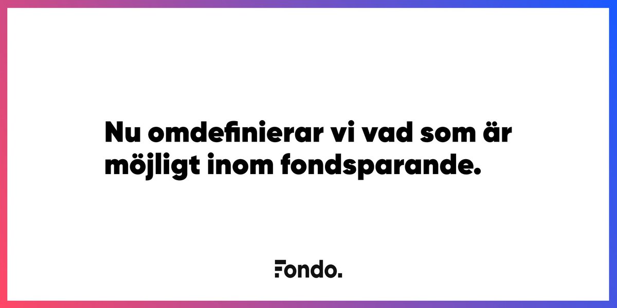 Nu kan du fondspara till lägsta kostnad någonsin, provisionsfritt, transparent och helt utan plattformsavgift. Vi kallar det fondsparande reinvented. Ladda ner Sveriges nya spargris idag! 🥳

apps.apple.com/se/app/fondo/i…