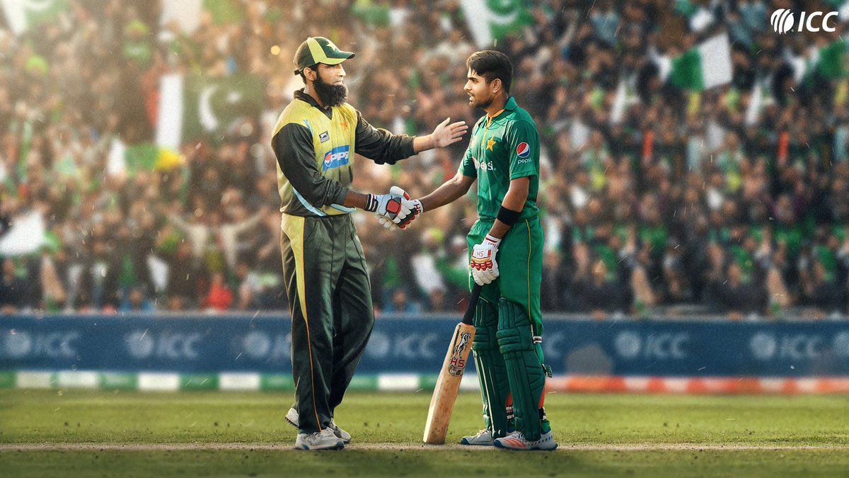 ICC's tweet photo. 🇵🇰 From Pakistan’s last No.1-ranked ODI batsman to the latest – the baton has been passed 🙌 https://t.co/DYnefp6fir
