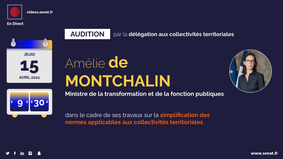 🔴 À 9h30, suivez en direct l'audition de <a href="/AdeMontchalin/">Amélie de Montchalin</a>, ministre, par la délégation aux #CollTerrSénat (<a href="/FrancoiseGatel/">Françoise GATEL</a>), sur la simplification des normes applicables aux collectivités.

L'audition en direct :
📺 videos.senat.fr/direct