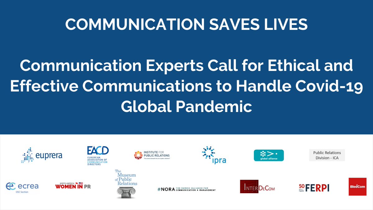 HoratioNelson's tweet image. @euprera @ipraofficial together with other international associations of public relations and communicators have launched a Statement on the Communication of the Covid-19 Pandemic. #COMSAVELIVES: bit.ly/CStatement #publicrelations #COVID19