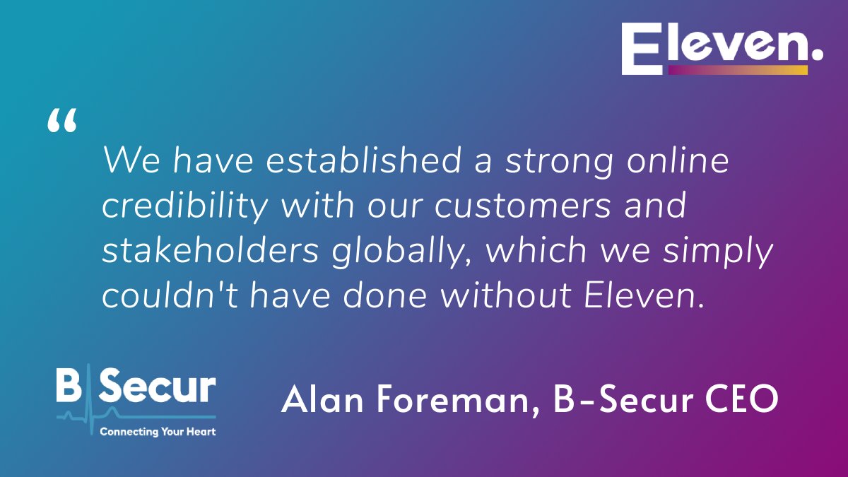 How do you help a dynamic #startup build a credible #digitalbrand from a great idea?

The short answer:
🎯Strategy
🎯Digital tools
🎯Content

We're supported <a href="/bsecurtech/">B-Secur</a> through their growth to investments and pivotal partnerships.

Full case study 👇
elevencontent.co.uk/work/b-secur-e…