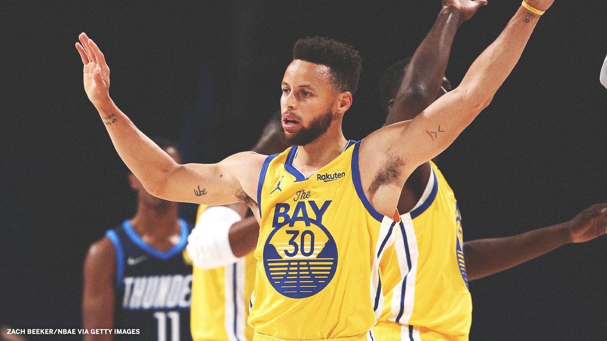 SportsCenter's tweet photo. April 2: Raptors beat the Warriors by 53 points

April 14: Warriors beat the Thunder by 38 points

The Steph effect. https://t.co/lqtgf7fdhS