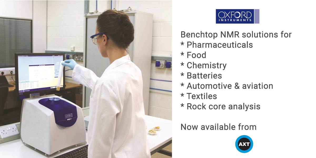 AXT_Australia's tweet photo. We are pleased to announce that we are now distributing benchtop #NMR solutions from @OxInst that are suited to a range of industrial and academic applications.
More information at https://t.co/Q5boBpK8ze
#food #pharmaceuticals #textiles #chemistry #batteries #corelogging https://t.co/Fbc22WH9XC