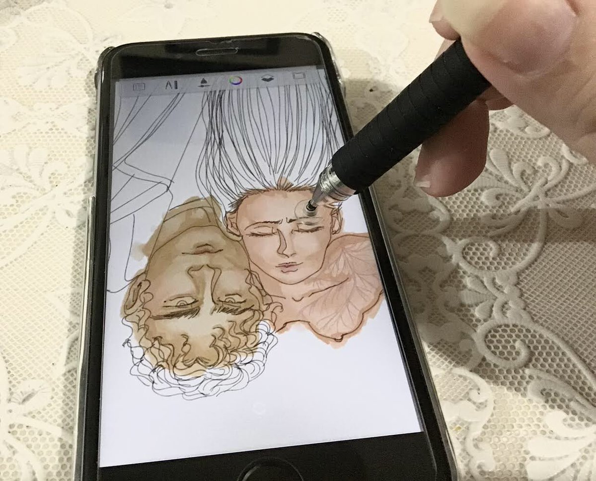 Yuliyulart's tweet photo. La tableta está en servicio así que uso mi celular
#autodesksketchbook
#sketch
#OC
#ciscle https://t.co/TzdjAU2Af9