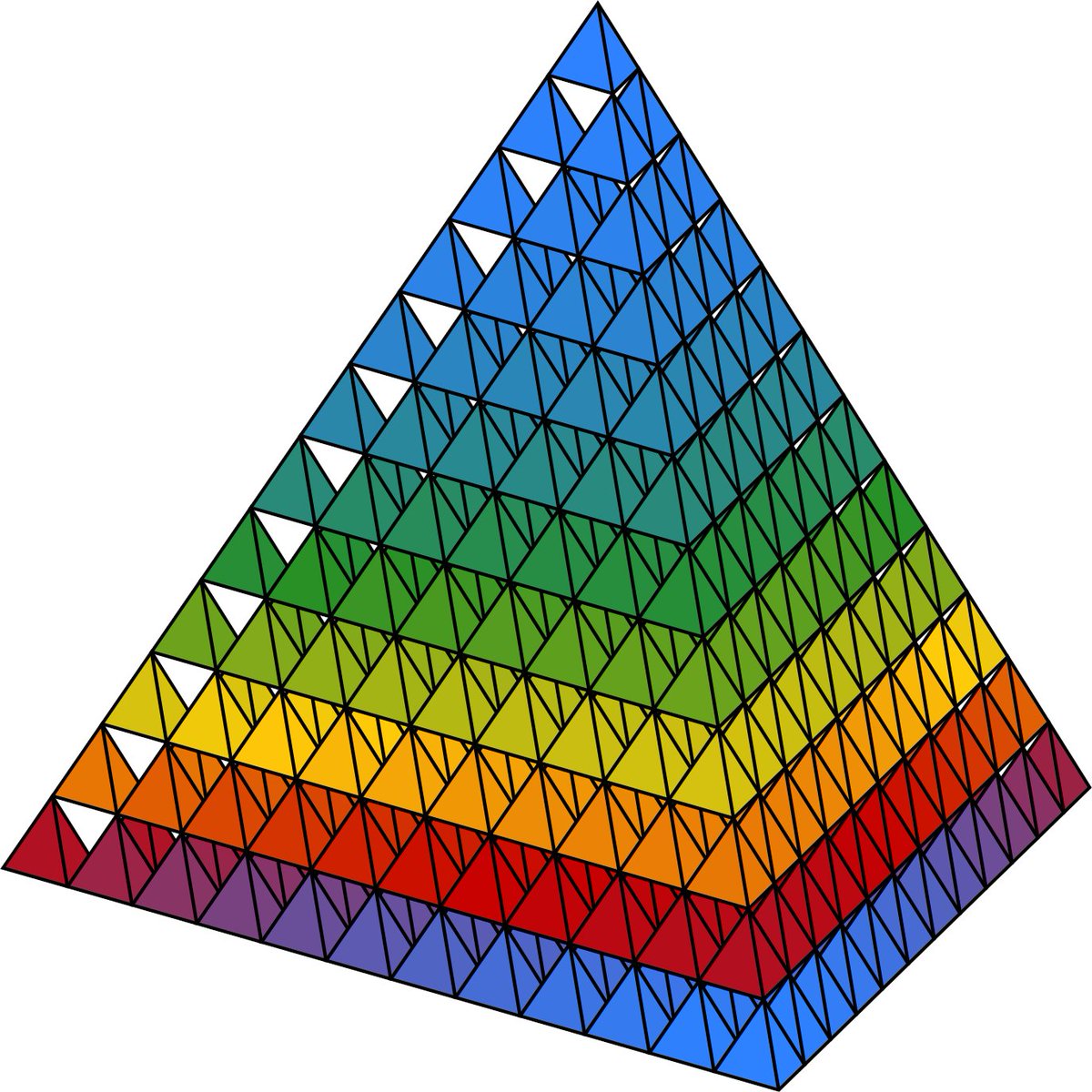 ThunderheadG's tweet photo. Today on #theAbysmalCalendar
I've been trying to figure out ways to imagine the days of the year to make them easier to navigate, and because #TimeIsArt.
364 days can be formed into a tetrahedron - i.e. a pyramid with a three-sided base.
here's a couple of illustrations. https://t.co/sU6catxXZt