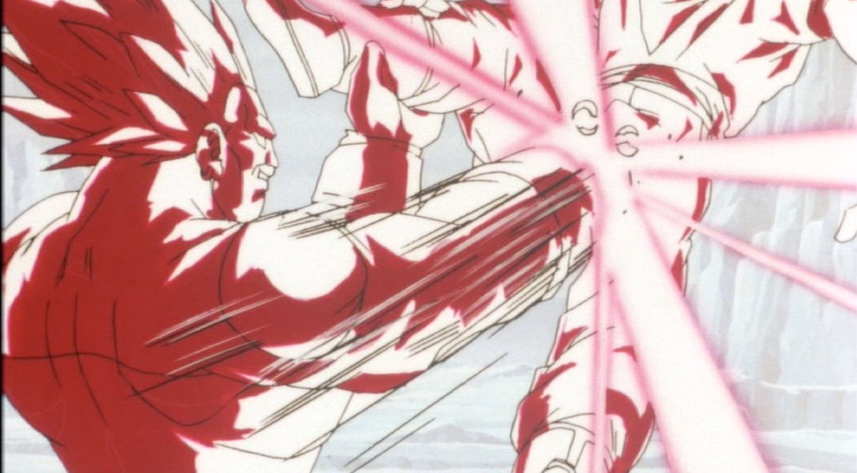 極限バトル！！三大超サイヤ人で人造人間13号に悟空が金的食らうシーン