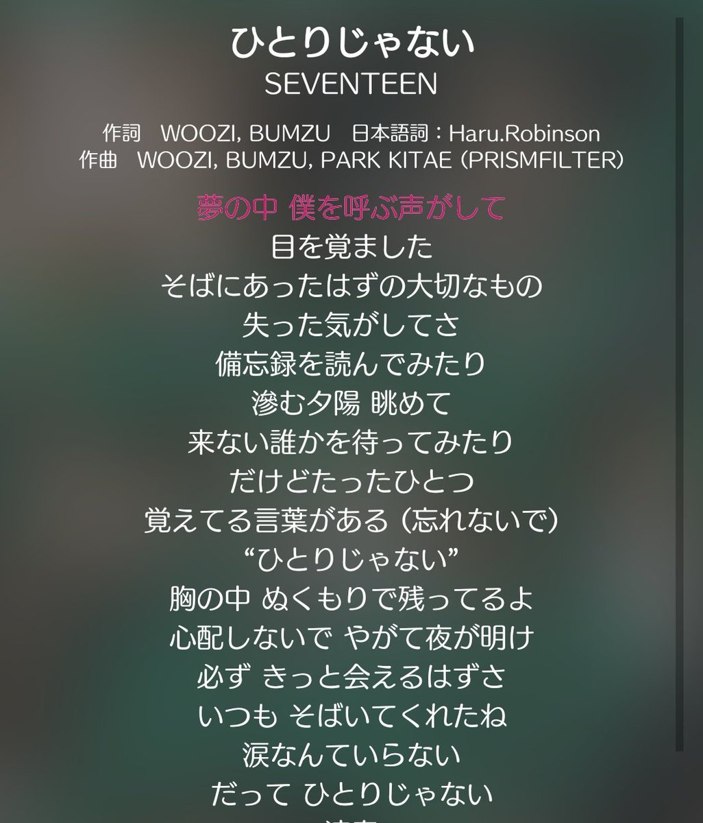 귤 ｷｭﾙ A Twitter Seventeen ひとりじゃない 歌詞が素敵すぎます 泣けてくる ひとりじゃないから 必ずきっと会えるはずさ 会いたいよね Seventeenとcaratが 一日でも早く会える日が 来ますように