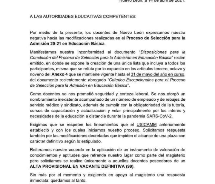 NancyMtzdg's tweet photo. @CESPDEM Los docentes queremos certeza laboral y certeza en nuestro proceso de admisión 20-21

#RespetarLista1y2
#CertezaAdmision20-21 https://t.co/dW8dW9tVNb