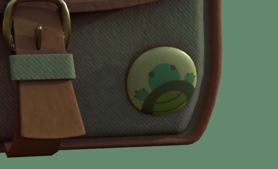 GriffseeArt's tweet photo. Making a cutesy wootsy messenger bag but wasn't sure what to put on it, so I drew a turtle—no reason in particular. 👀 #3dart #3dmodelling #stylizedmodeling https://t.co/drBMczEM8j