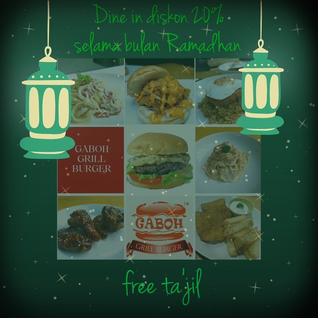 Dine in diskon 20% selama bulan Ramadhan.