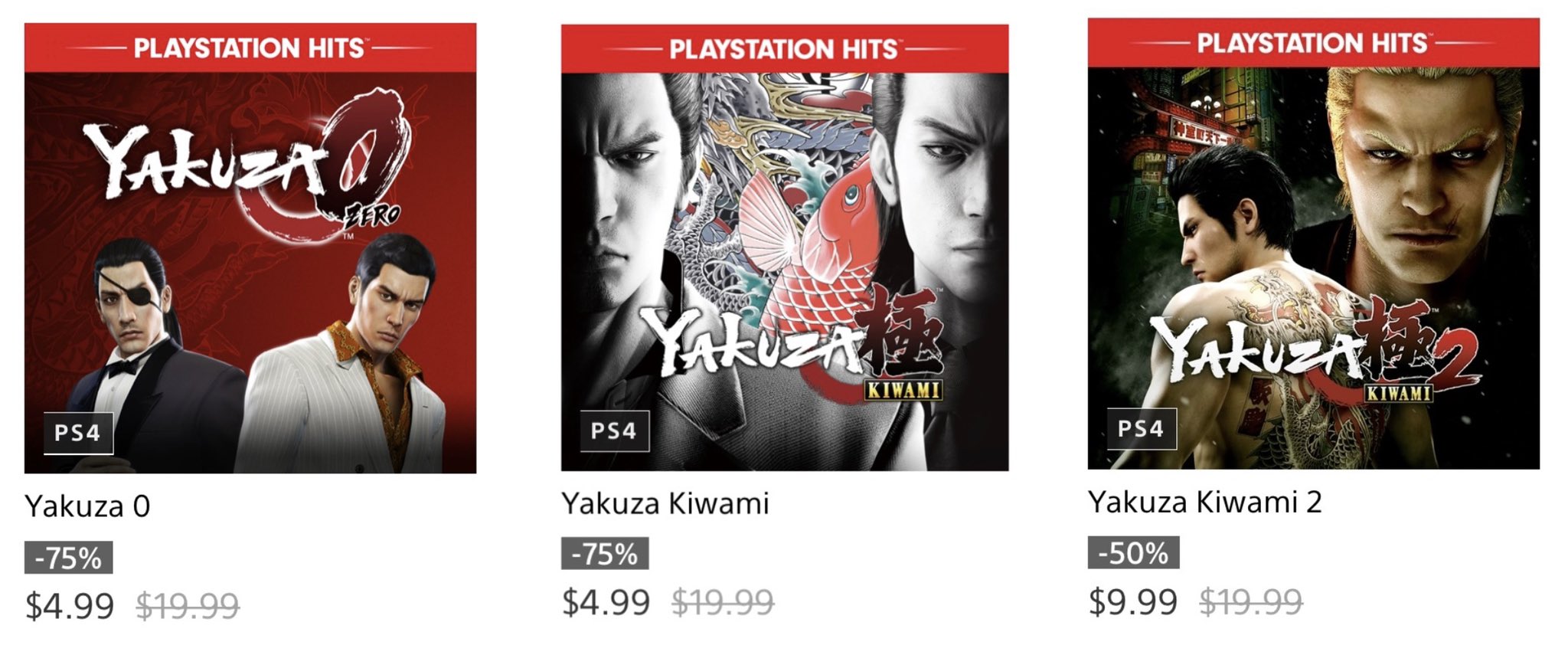The Tojo Dojo-Yakuza News on Twitter: "🚨RT TO SPREAD THE WORD🚨 The PSN  sale has some amazing deals for Yakuza games. Yakuza 0 - $4.99/£3.99 Yakuza  Kiwami - $4.99 (US only) Yakuza