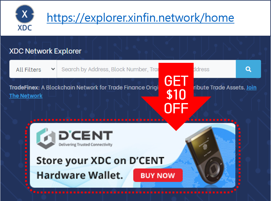 DCENTWALLETS's tweet photo. @XinFin_Official @michaelXDC2021 
You can find the discount link for #XDC community here: https://t.co/INENyYFvx2 
✅Check the sliding banner. https://t.co/llgNMJiwtf