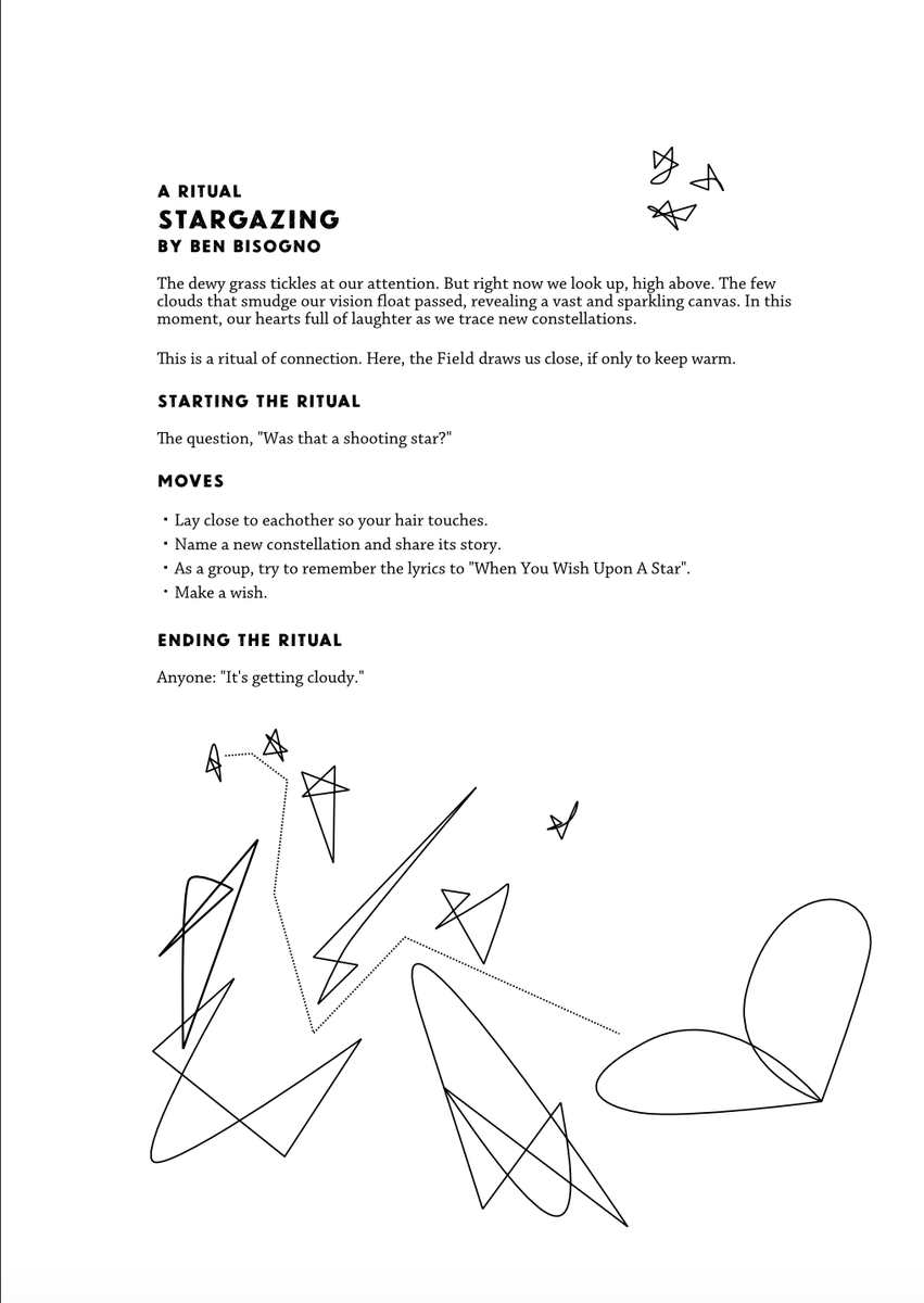 CritiqueIsCare's tweet photo. A Sleepaway Ritual about looking up. "Stargazing"
#sleepawayrpg #TRPG #summercamp
🌟ーーー✨ーーー⭐️ーーー★彡
@possum_creek
https://t.co/K2G79JV8Br https://t.co/PvU1Js790F