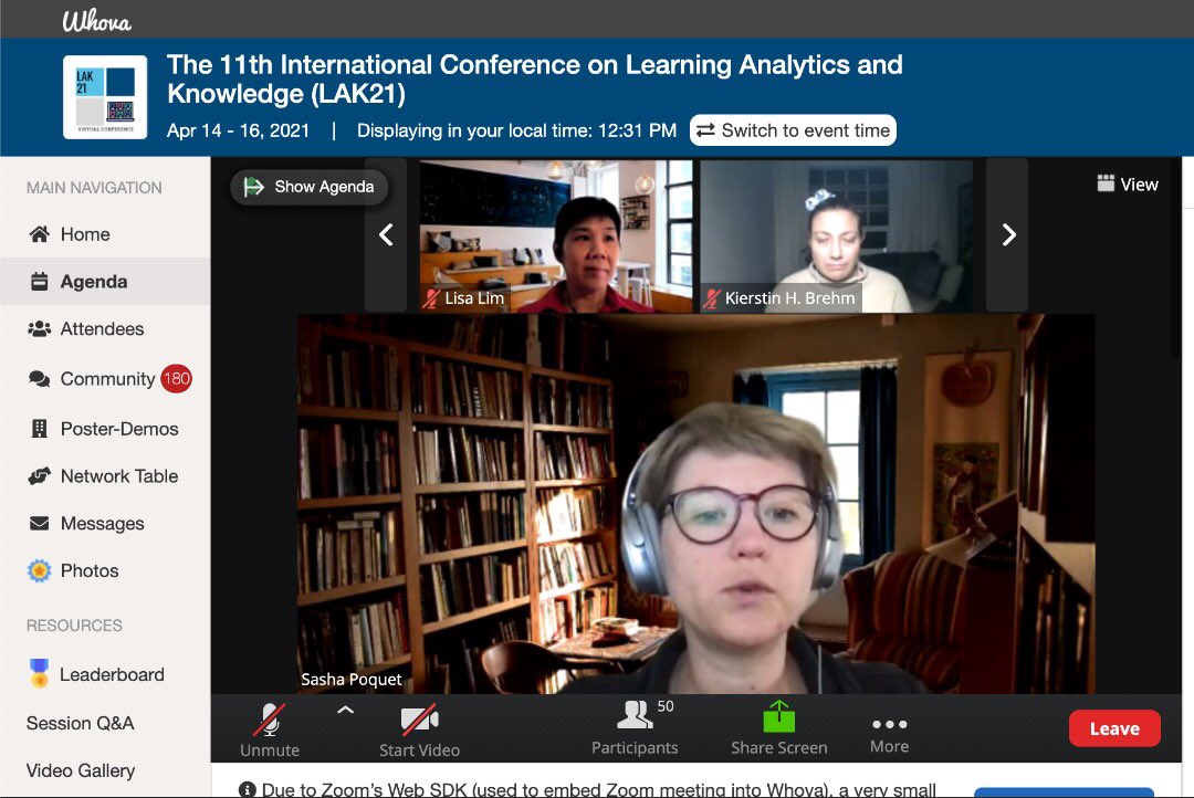 Nora'ayu Ahmad Uzir (@norauzir) on Twitter photo Congratulations <a href="/LisaAngeLim/">Lisa-Angelique Lim</a> for the excellent presentation 👏🏻✨ #learninganalyticsconference #LAK21 #timemanagement #learningstrategies #feedback Congratulations <a href="/LisaAngeLim/">Lisa-Angelique Lim</a> for the excellent presentation 👏🏻✨ #learninganalyticsconference #LAK21 #timemanagement #learningstrategies #feedback