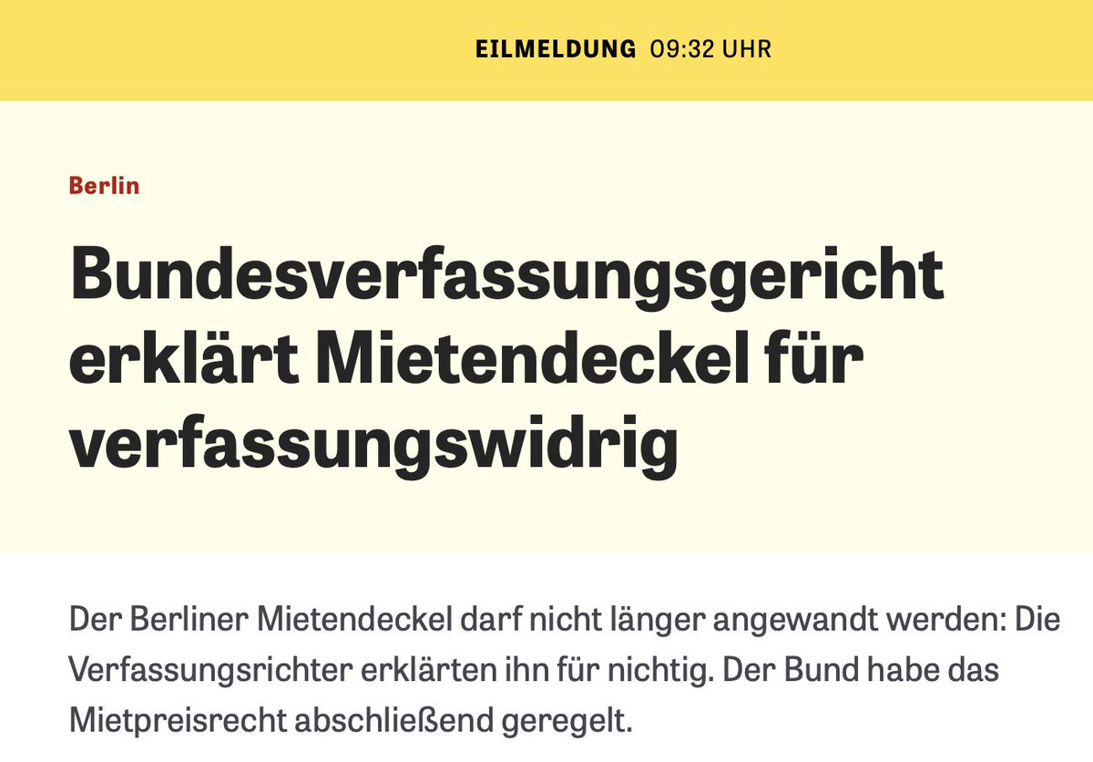 Bezahlbarer Wohnraum ist verfassungswidrig und damit guten Morgen 🤡