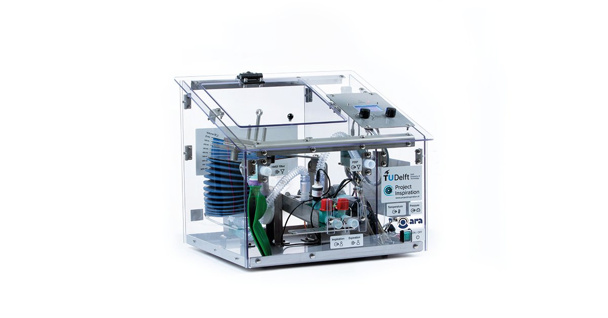 maxonbenelux's tweet photo. Breathing inspiration into #medtech
@Inspiration_TUD from @tudelft developed ventilators in cooperation with Apparatenfabriek ARA and donates them to lower income countries.
Blueprints free available!
Read more: https://t.co/9BHSwU6yDs
#keepmoving #drivenbymaxon #maxoninside https://t.co/PWgcAhaVYN