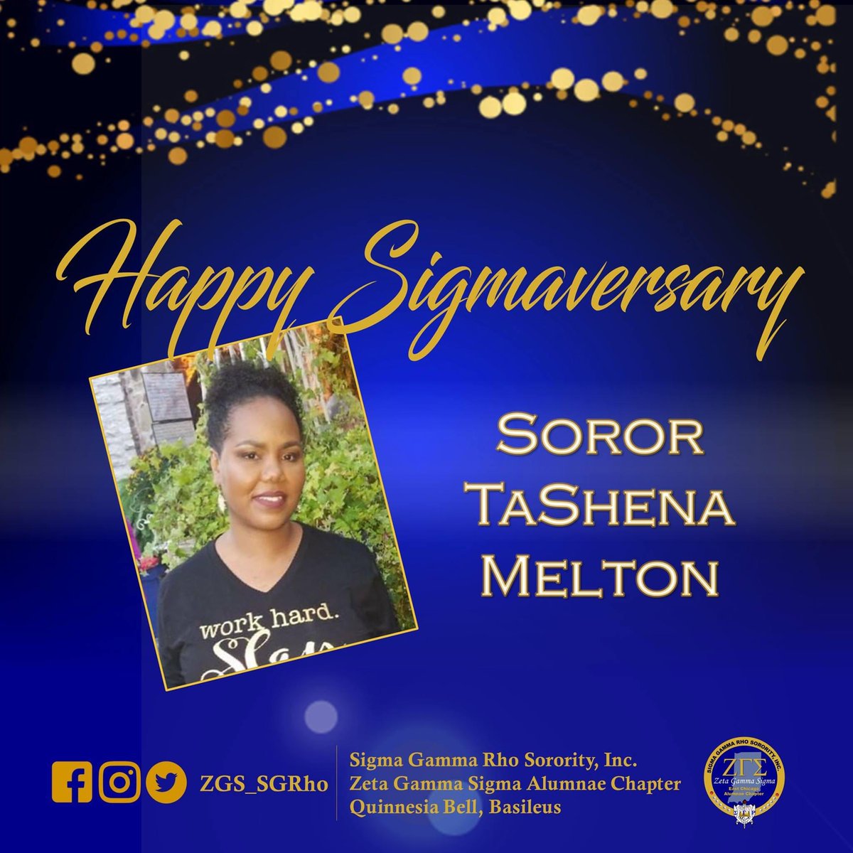 Join us in wishing Soror TaShena Melton a Happy Sigmaversary! 

#TheFutureIsZGS