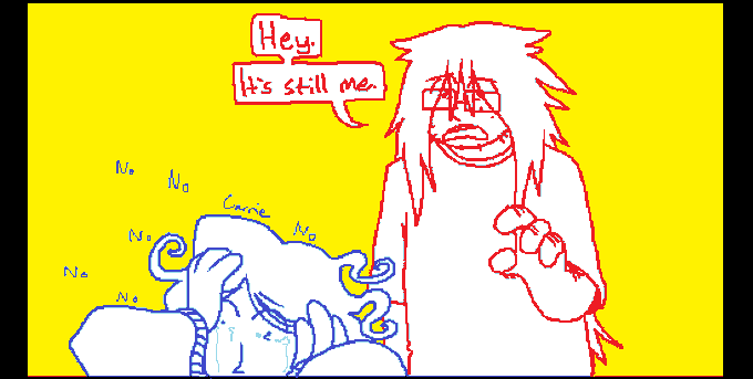 You ran straight into the door! Did you think it was open? ... Aw, poor baby. 