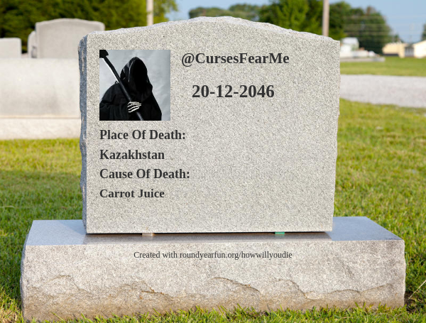 This is how and when I will die roundyear.fun/howwillyoudie

⠀