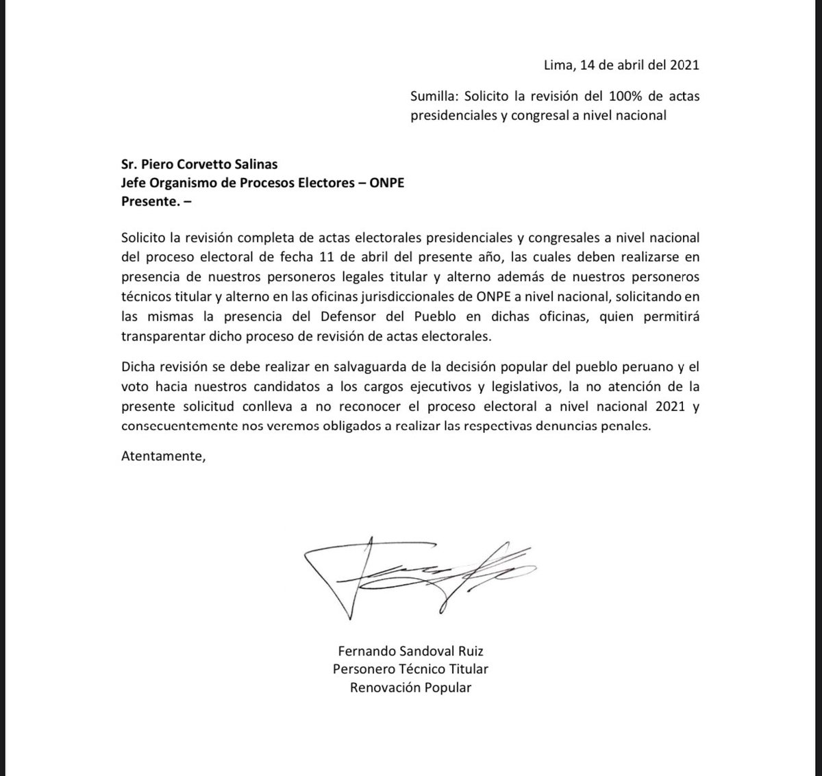 Recuento Nacional .