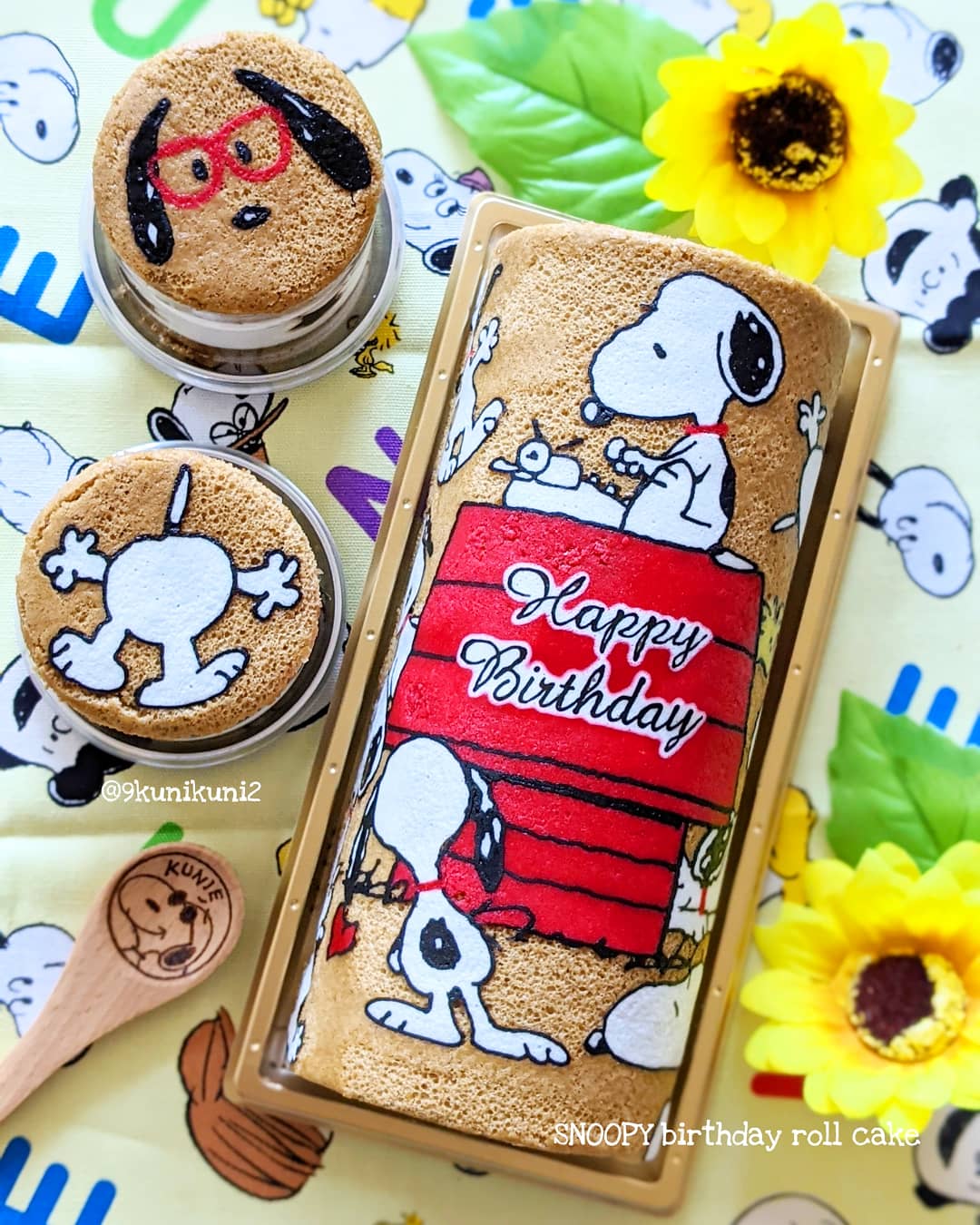 9kunikuni2 お誕生日の贈り物 Snoopy Peanuts Rollcake Cake スヌーピー デコロール Yunideco ロールケーキ おやつ おうちごはん T Co 5hulfscdrq Twitter