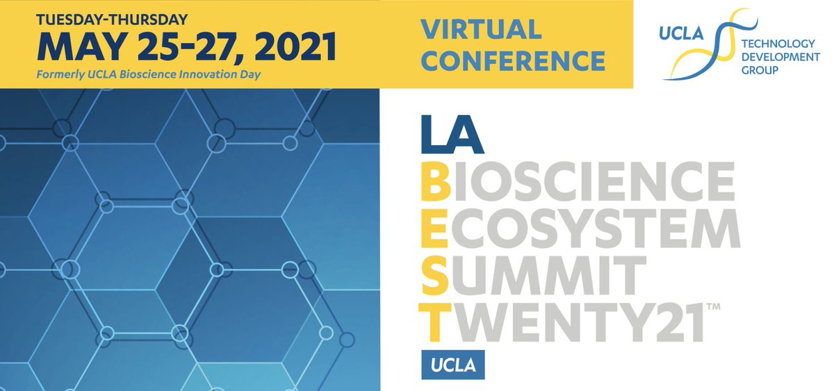 USCMESH's tweet image. On May 25-27 join @UCLATDG&apos;s #LABEST21, which promotes awareness of LA&apos;s growing #LifeScience #EntrepreneurialEcosystem &amp;amp; fosters partnerships w/the #Biotech &amp;amp; #LifeSciences industry. The event will also feature many @USC #bioscience leaders. 

bit.ly/3uPp67u