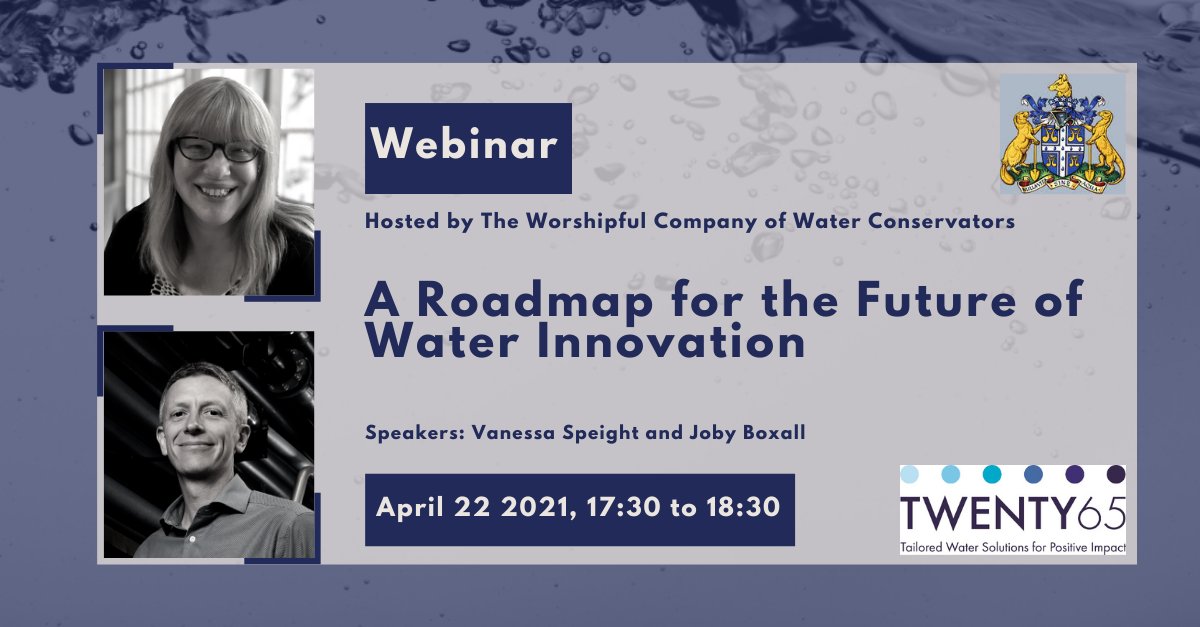 WEBINAR: Join Prof Joby Boxall (<a href="/CivilSheffield/">Civil and Structural Engineering at Sheffield</a>) &amp; <a href="/vanessa_speight/">Vanessa Speight</a> TODAY at 5:30 to 6:30pm for a talk about the Roadmap to the Future of #WaterInnovation, hosted by <a href="/H2Oconservators/">WCWC</a>.

Joining link and further event details available here 👉: waterconservators.org/wp-content/upl…