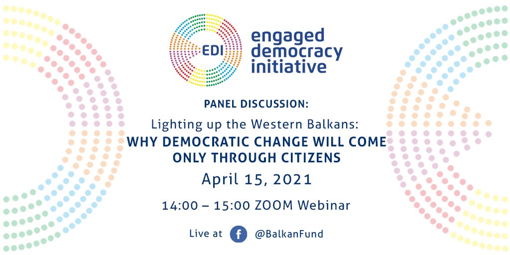 So many citizens &amp; grassroots initiatives are fighting for better, just, equal, democratic #WesternBalkans. 

Today at 14.00 we dig deeper into their fight w. <a href="/SamBeharic/">Samir Beharić</a>, @GresaHasa &amp; Iva Markovic (<a href="/pravonavodu/">Pravo na vodu</a>). Join us!
 
🔗 bit.ly/3g4suaG

ℹ️ bit.ly/2RtLaq0