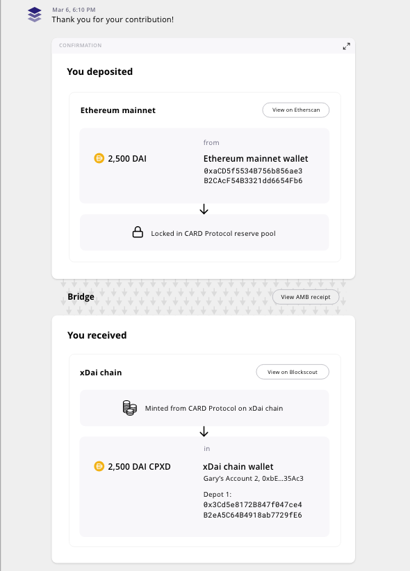 1/ At Cardstack, work is proceeding rapidly on the #CardPay Web application, to complete a very sophisticated layer-1 / layer-2 bridging workflow.