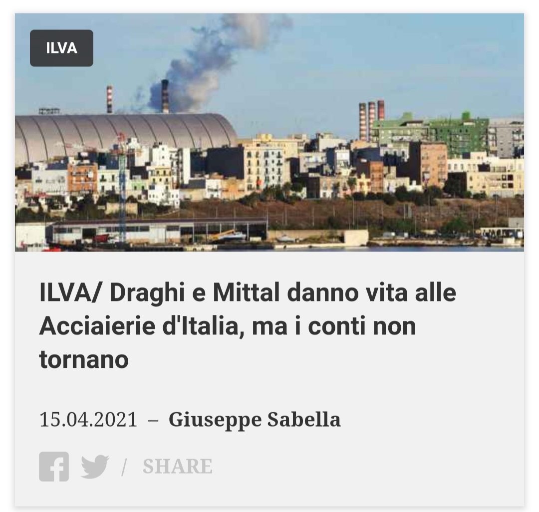 📌 EX #ILVA: Partnership pubblico-privato funzionano quando interesse del privato è strategico
#Invitalia nel 2022 sarà azionista 60% di #AcciaieriedItalia
Qual è interesse di #Mittal in questa operazione?
👉ilsussidiario.net/news/ilva-drag… @ilsussidiario 

cc: @PaoloBricco @paologriseri