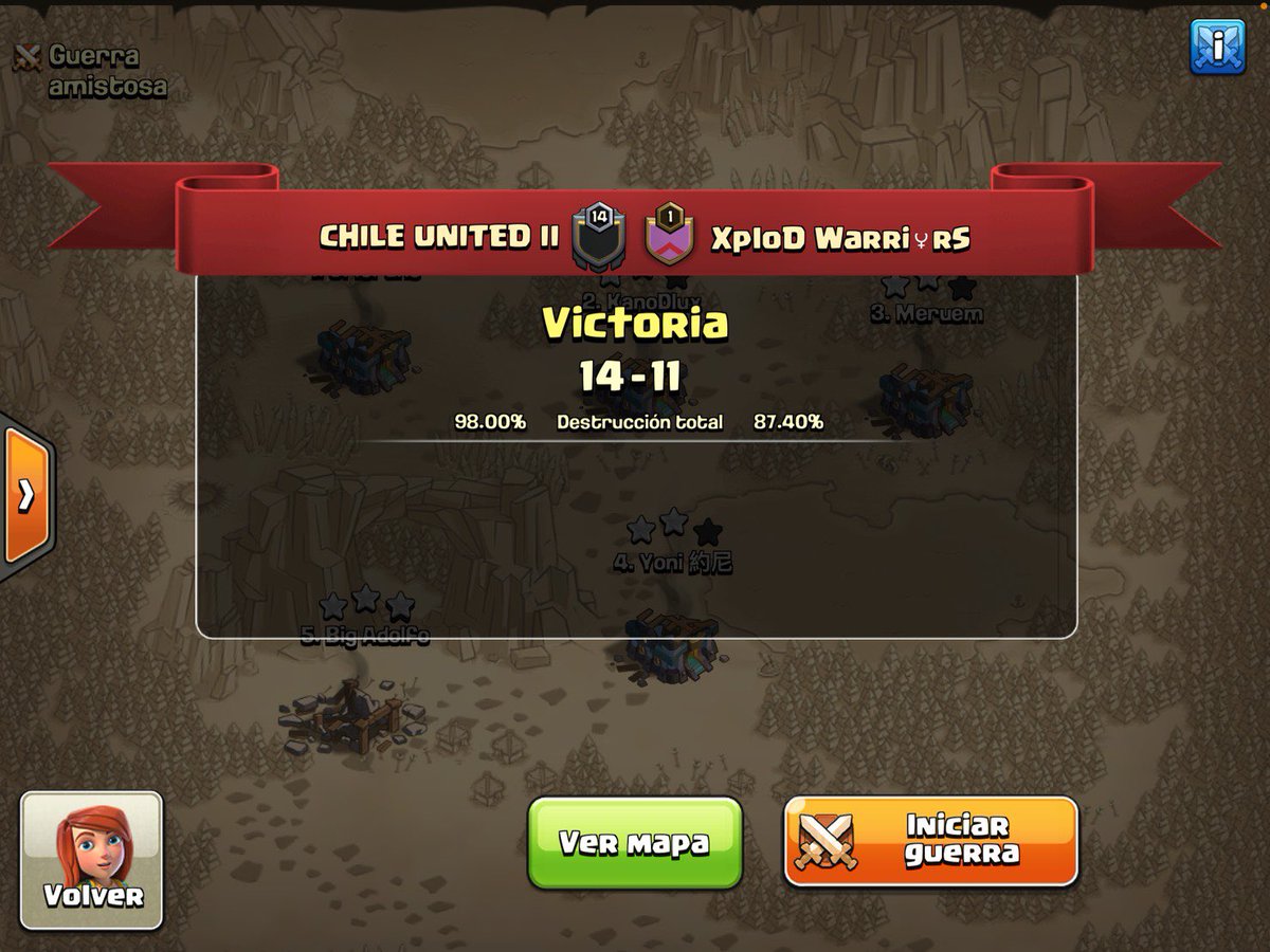 CHILE UNITED (@chileunitedcoc) on Twitter photo Primera Fecha <a href="/cup_wizard/">Wizard World Cup</a> 🔥
Un gran triunfo, un gran trabajo en equipo que se valora aún más 🔥
GG <a href="/XplodWarriors/">Xplod Warri♀️rs</a> 🍀
<a href="/cristobal_ruhe/">Crisruhe</a> <a href="/Guti_Lmm/">Guti</a> <a href="/Yoni__CoC/">Yoni</a> <a href="/PabloRamallo91/">༺🐉 Pablo 🐉༻</a> <a href="/ajaraguerra/">AlfredOte</a> #Meruem #BigAdolfo Primera Fecha <a href="/cup_wizard/">Wizard World Cup</a> 🔥
Un gran triunfo, un gran trabajo en equipo que se valora aún más 🔥
GG <a href="/XplodWarriors/">Xplod Warri♀️rs</a> 🍀
<a href="/cristobal_ruhe/">Crisruhe</a> <a href="/Guti_Lmm/">Guti</a> <a href="/Yoni__CoC/">Yoni</a> <a href="/PabloRamallo91/">༺🐉 Pablo 🐉༻</a> <a href="/ajaraguerra/">AlfredOte</a> #Meruem #BigAdolfo